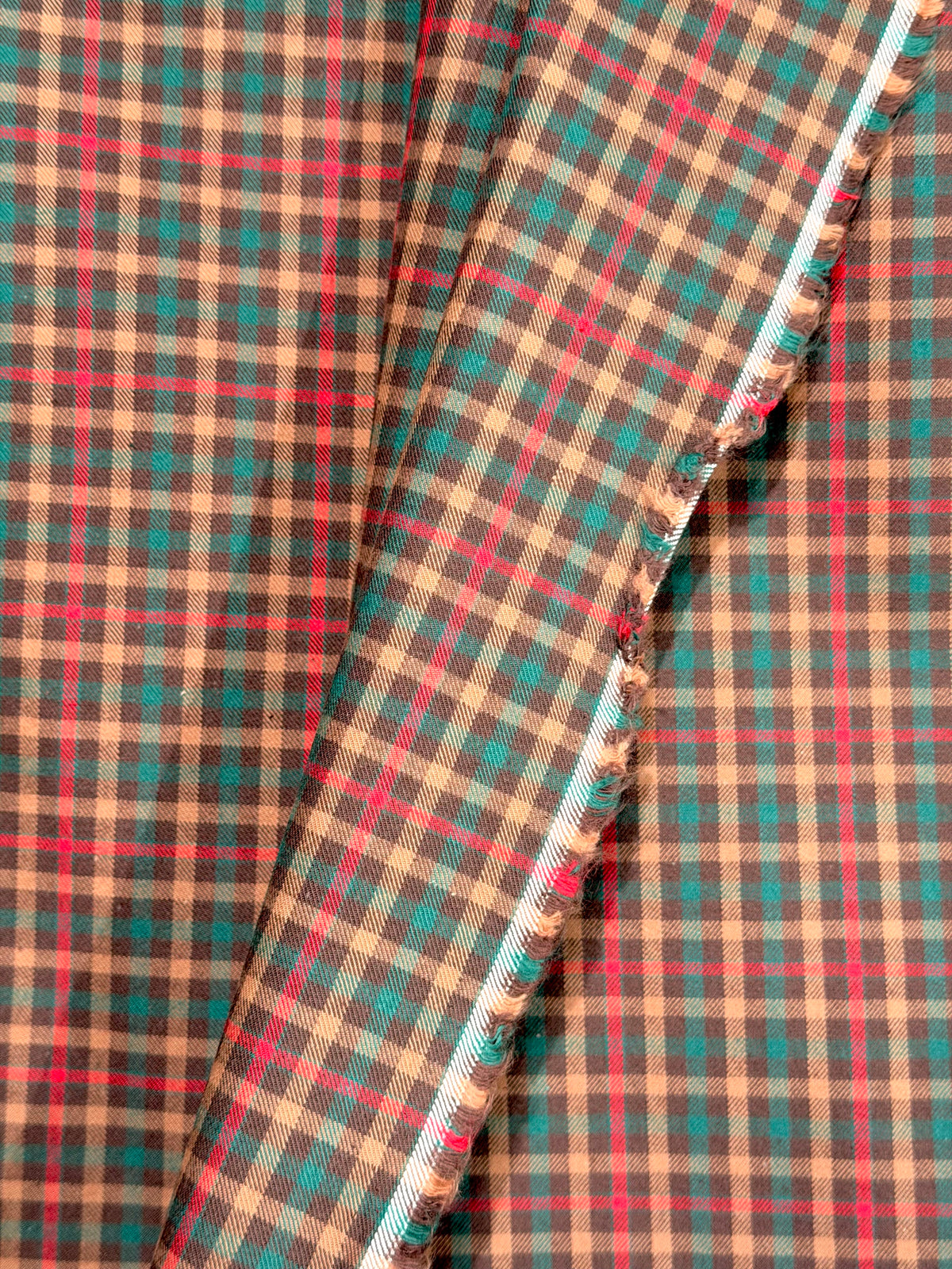 (CANVAS) BROWN RED GREEN PLAID