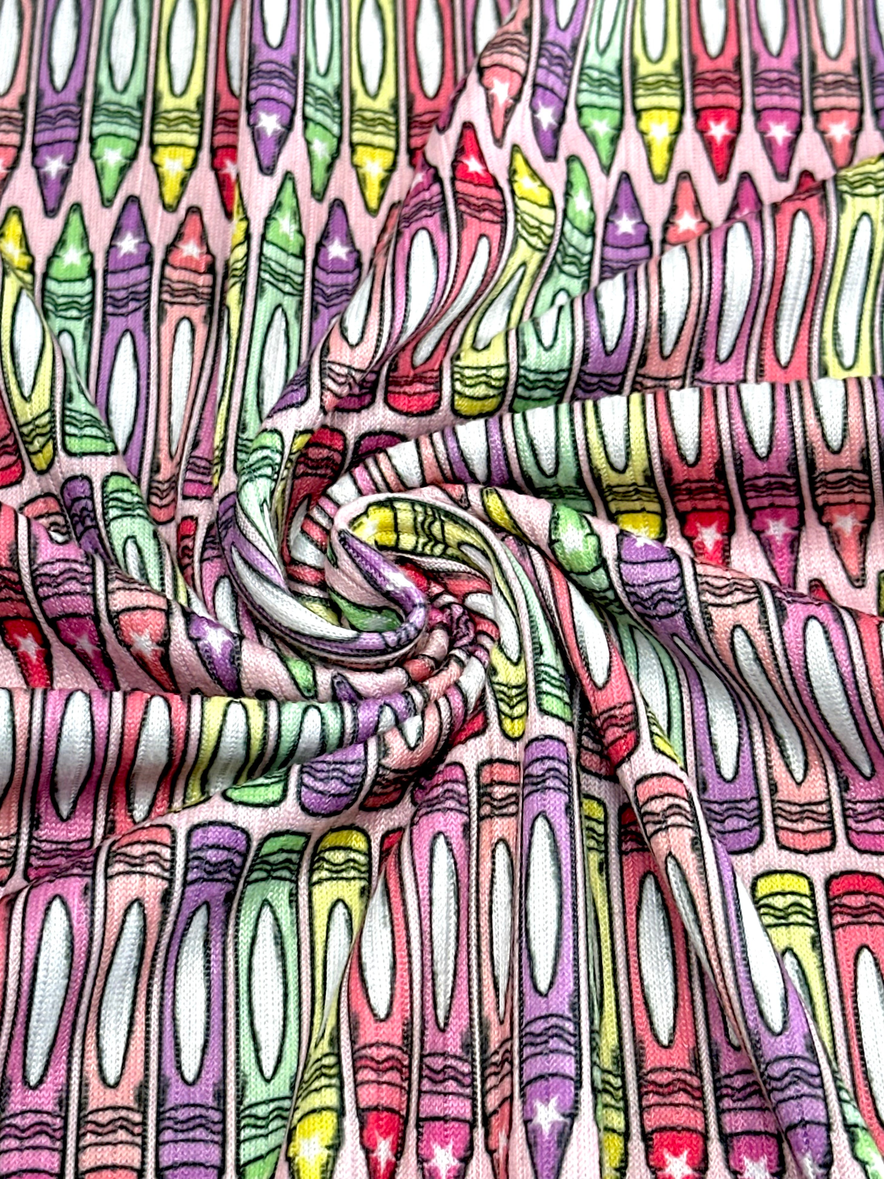 (4X2 YUMMY RIB) CRAYONS ON PINK