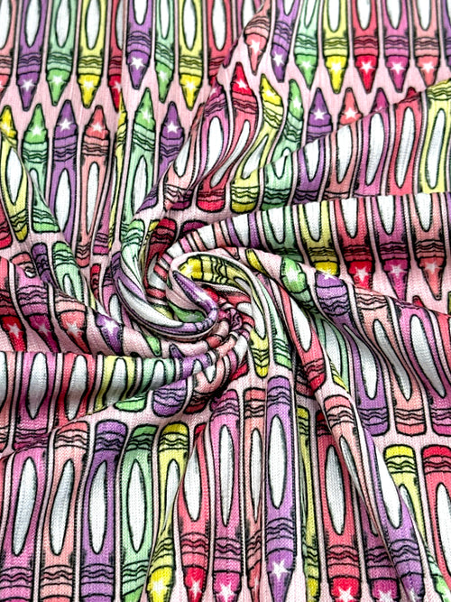 (4X2 YUMMY RIB) CRAYONS ON PINK