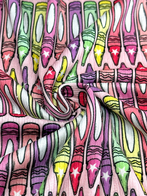 (4X2 YUMMY RIB) MEDIUM CRAYONS ON PINK