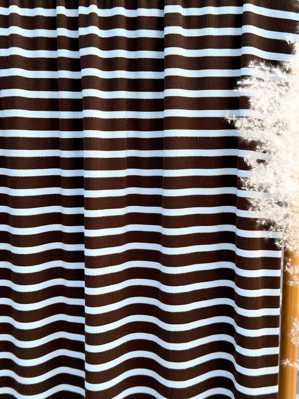 (2x2 COTTON FEEL RIB) BLUE AND CHOCO STRIPES