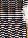 (2x2 COTTON FEEL RIB) BLUE AND CHOCO STRIPES