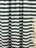 (2X2 COTTON FEEL RIB) GREEN AND OFF WHITE STRIPES