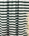 (2X2 COTTON FEEL RIB) GREEN AND OFF WHITE STRIPES