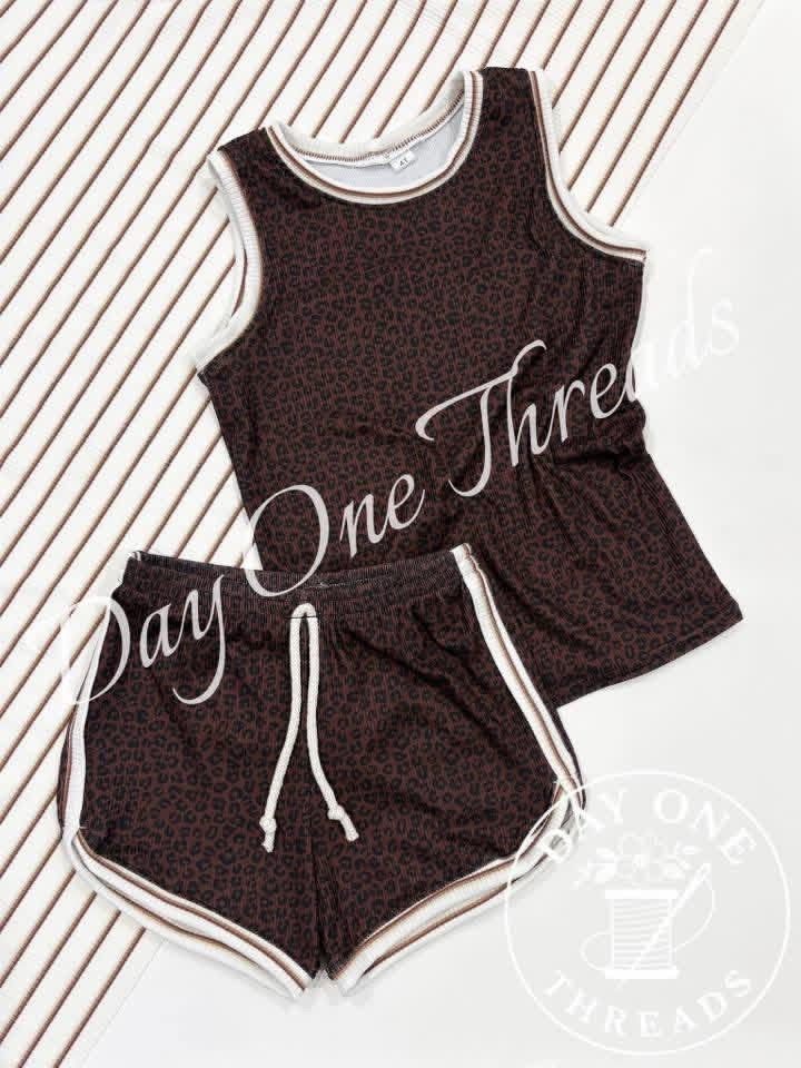 (COTTON RIB) BROWN STRIPES ON OFF WHITE
