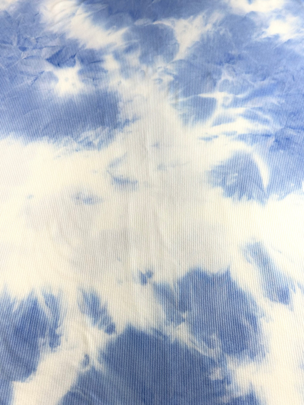 (2X2 RIB) BLUE AND OFF WHITE TIE DYE