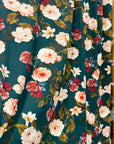 (SWIM RIB) VINTAGE FLORAL ON DARK FOREST GREEN