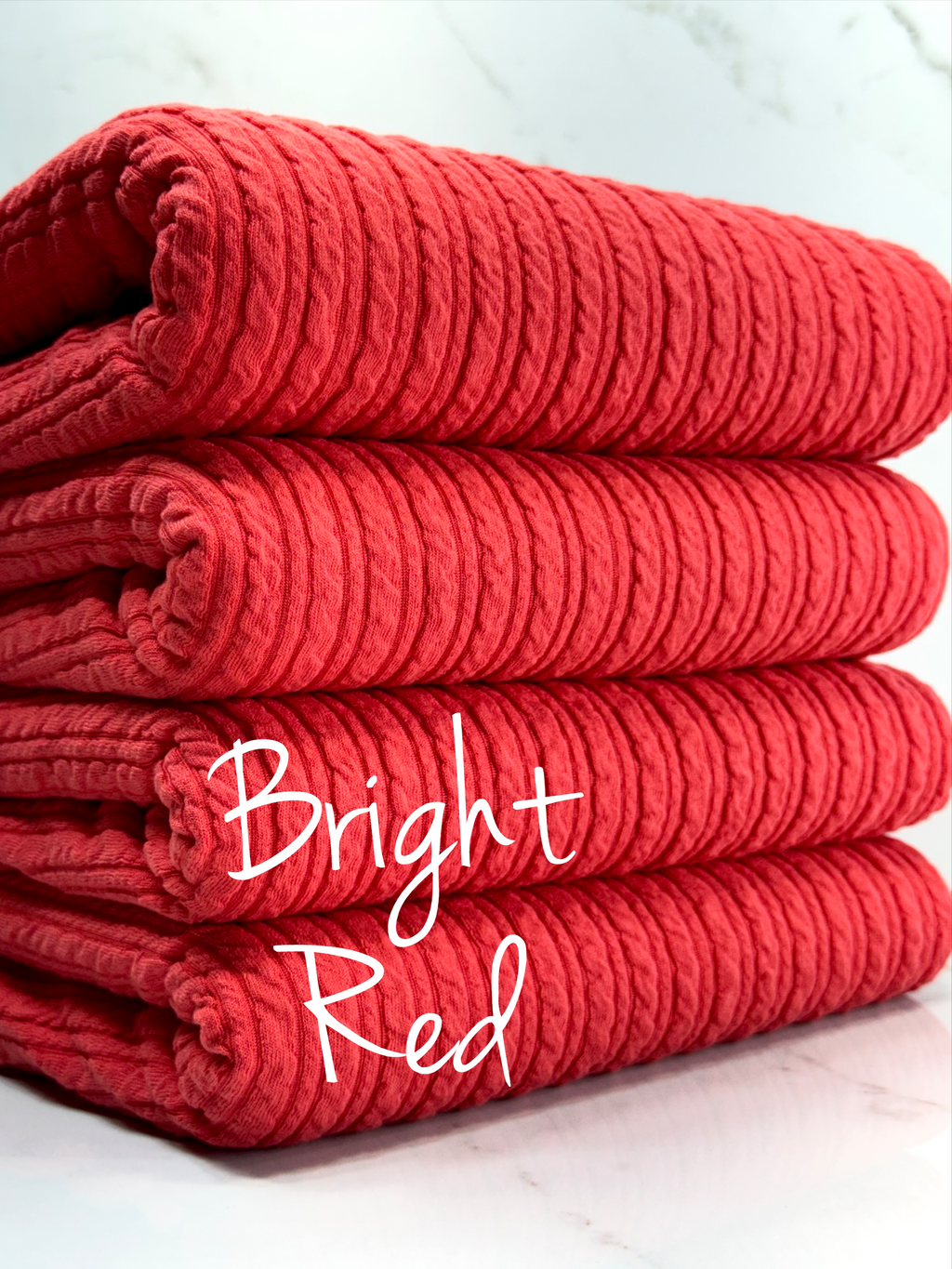 (GOLDEN RIB KNIT) BRIGHT RED