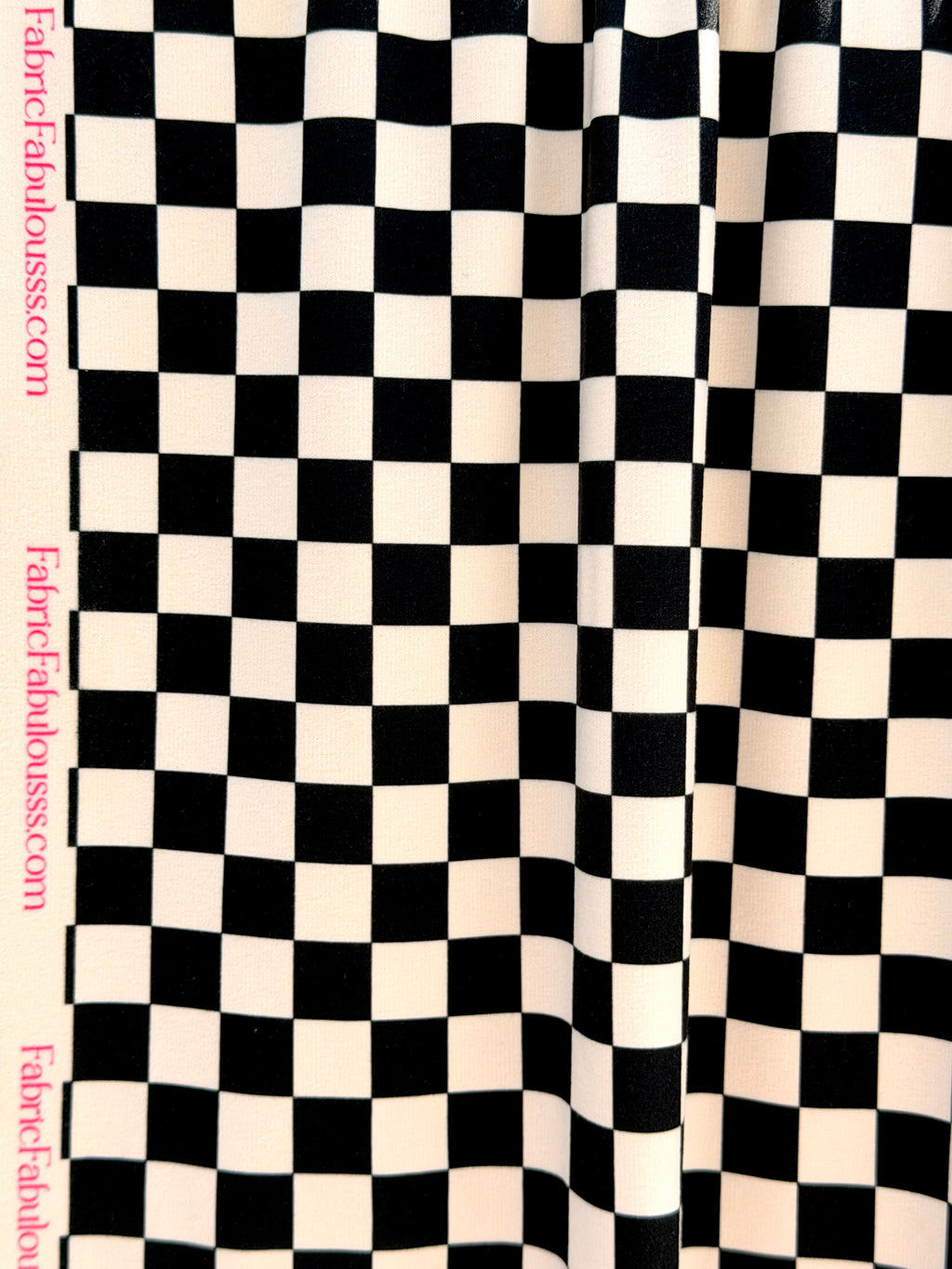 (CORDUROY BRUSHED) BLACK AND IVORY CHECKERED