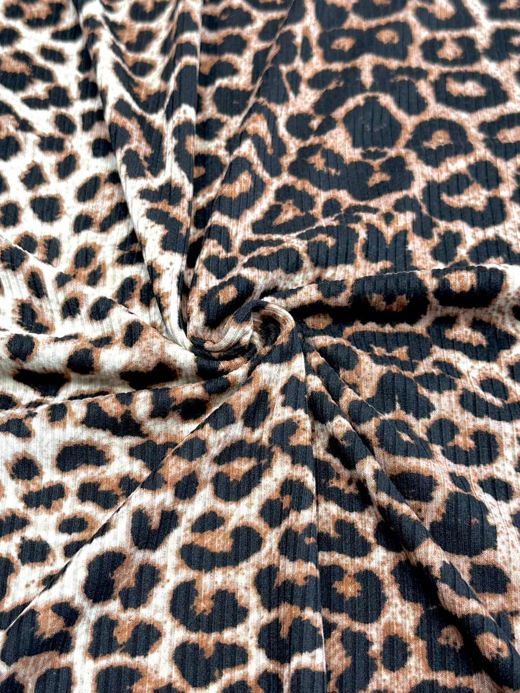 (4X2 YUMMY RIB) BLACK AND TAN CHEETAH