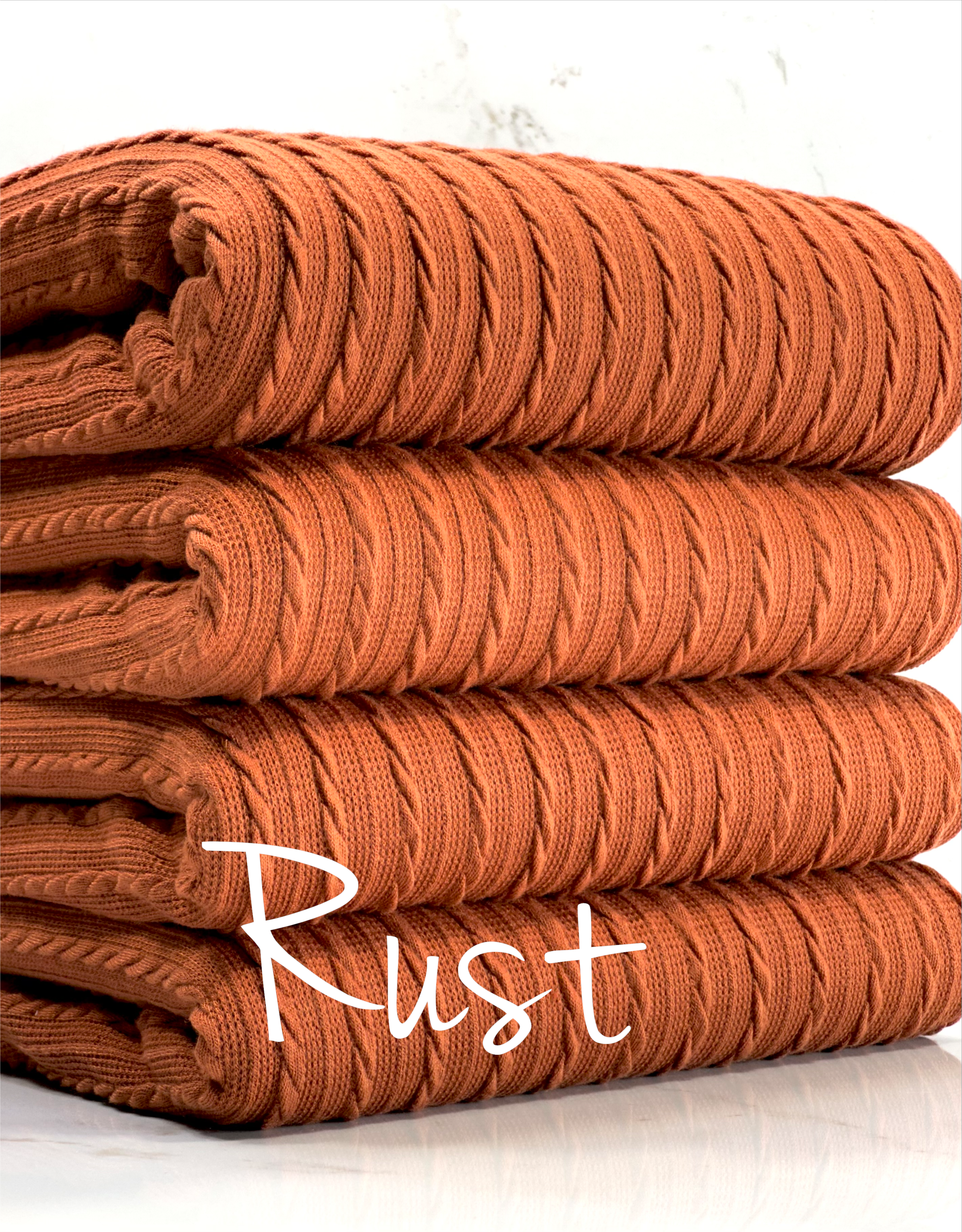 (CABLE KNIT) RUST