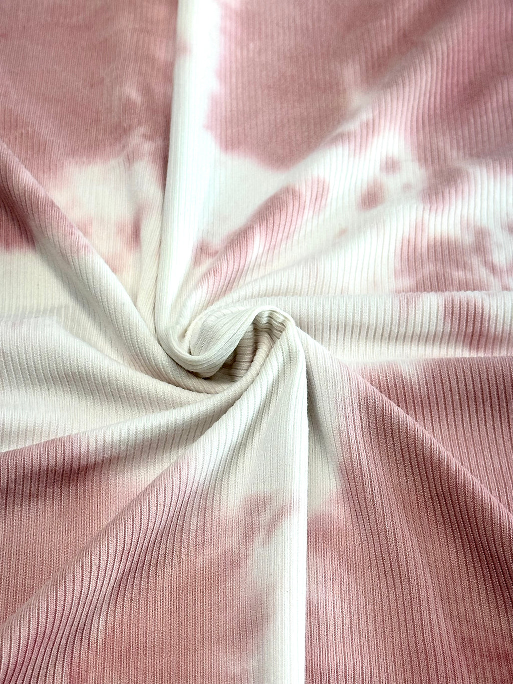 (2X2 RIB) DUSTY ROSE AND OFF WHITE TIE DYE