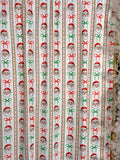 (4x2 YUMMY RIB) SANTA CLAUS AND BOWS PATTERN ON OFF WHITE