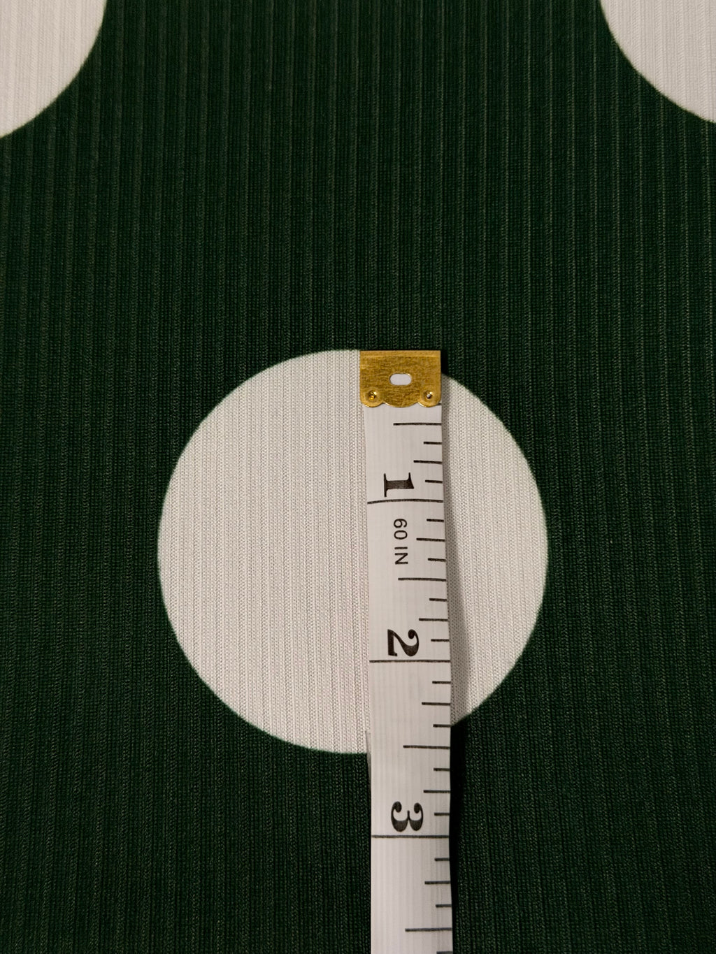 (4X2 YUMMY RIB) BIG OFF WHITE POLKA DOTS ON EVERGREEN