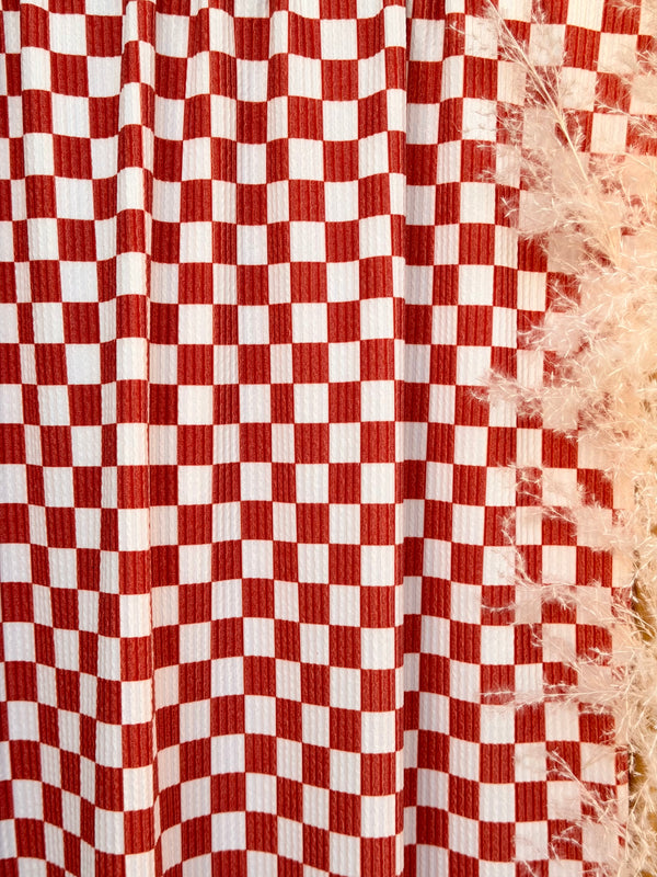 (URBAN RIB) NEW RED AND OFF WHITE CHECKERED