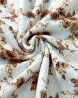 (BELLA RIB) VINTAGE BROWN FLOWERS ON OFF WHITE