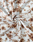 (BELLA RIB) VINTAGE BROWN FLOWERS ON OFF WHITE