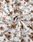 (BELLA RIB) VINTAGE BROWN FLOWERS ON OFF WHITE