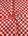 (FRENCH TERRY) RED AND OFF WHITE CHECKERED