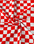 (FRENCH TERRY) RED AND OFF WHITE CHECKERED