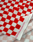 (FRENCH TERRY) RED AND OFF WHITE CHECKERED