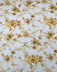 (BELLA RIB) VINTAGE GOLD FLOWERS ON OFF WHITE