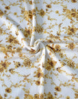 (BELLA RIB) VINTAGE GOLD FLOWERS ON OFF WHITE