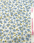 (YUMMY RIB) TINY BLUE FLOWERS ON OFF WHITE