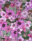 (YUMMY RIB) PINK AND BROWN FLOWERS ON TAUPE