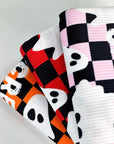 (YUMMY RIB) GHOST ON ORANGE AND BLACK CHECKERED PRINT