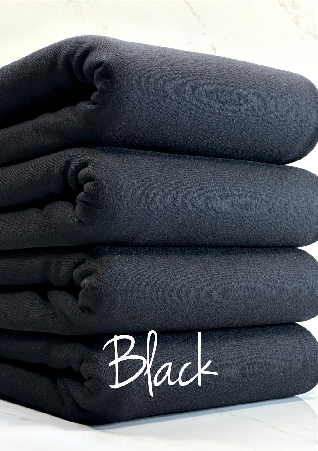 (FRENCH TERRY BRUSHED) JET BLACK