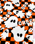 (YUMMY RIB) GHOST ON ORANGE AND BLACK CHECKERED PRINT