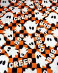 (YUMMY RIB) GHOST ON ORANGE AND BLACK CHECKERED PRINT