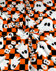 (YUMMY RIB) GHOST ON ORANGE AND BLACK CHECKERED PRINT