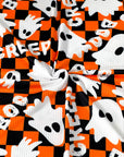 (YUMMY RIB) GHOST ON ORANGE AND BLACK CHECKERED PRINT