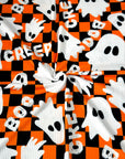 (YUMMY RIB) GHOST ON ORANGE AND BLACK CHECKERED PRINT