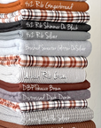 (RIB) BROWN, GRAY, BLACK AND OFF WHITE PLAID