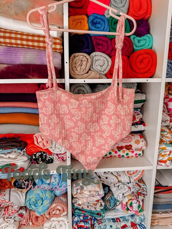(WIDE RIB) PINK PAISLEY PRINT