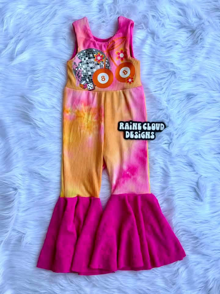 (4X2 YUMMY RIB) HOT PINK, YELLOW, ORANGE AND WHITE TIE DYE
