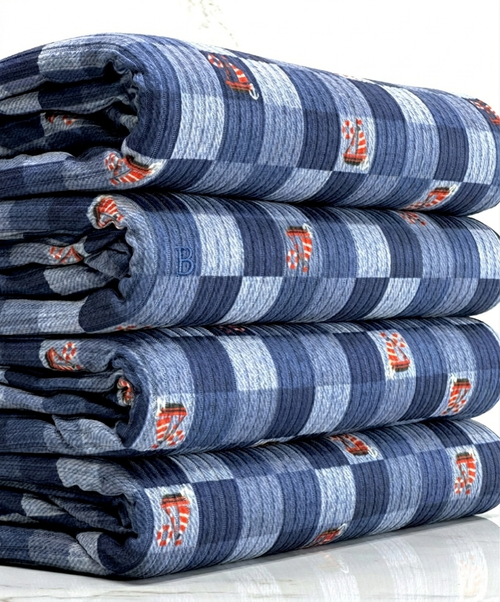 (4X2 YUMMY RIB) SAILBOATS ON DENIM CHECKERED
