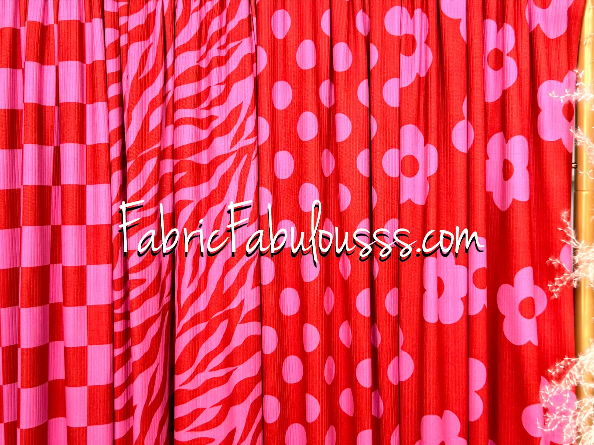 (4X2 YUMMY RIB) PINK AND RED MEDIUM CHECKERED