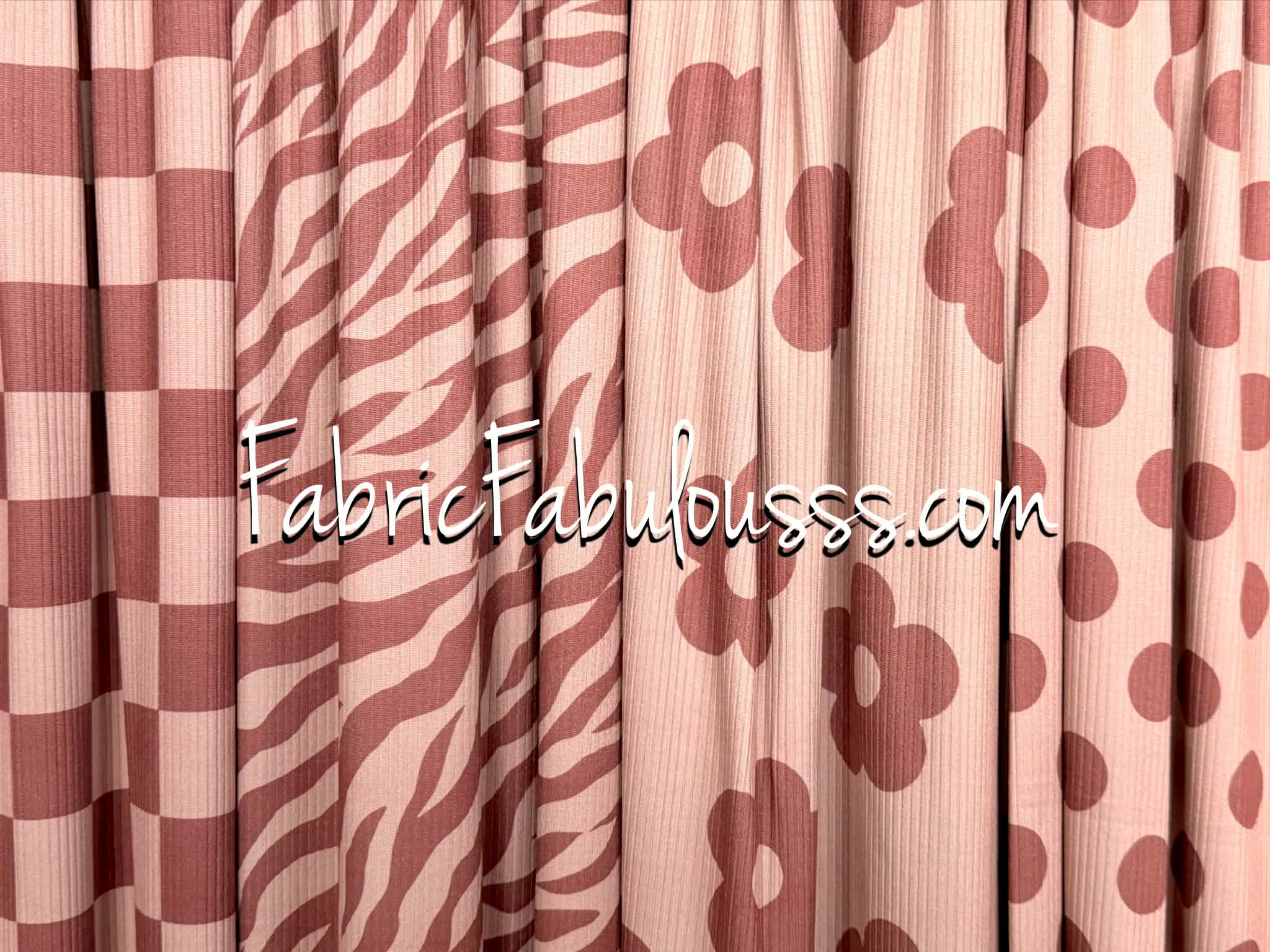 (4X2 YUMMY RIB) BROWN AND TAUPE MEDIUM CHECKERED