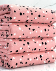 (DBP) WHITE AND BLACK POLKA DOTS ON PINK (1)