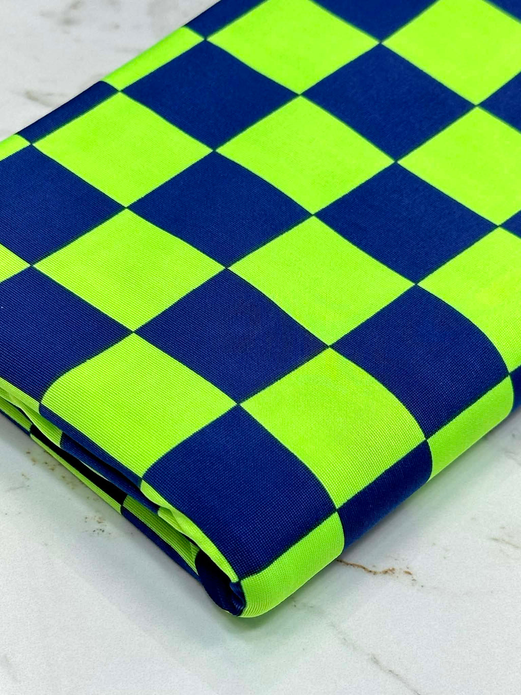 (ITY) NEON GREEN AND NAVY CHECKERED