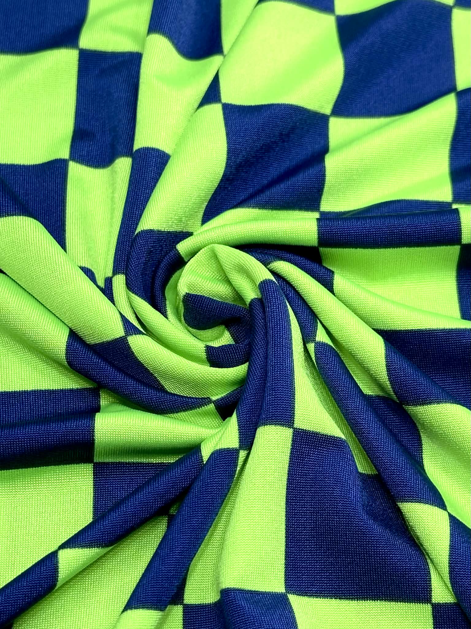 (ITY) NEON GREEN AND NAVY CHECKERED