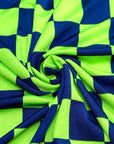 (ITY) NEON GREEN AND NAVY CHECKERED