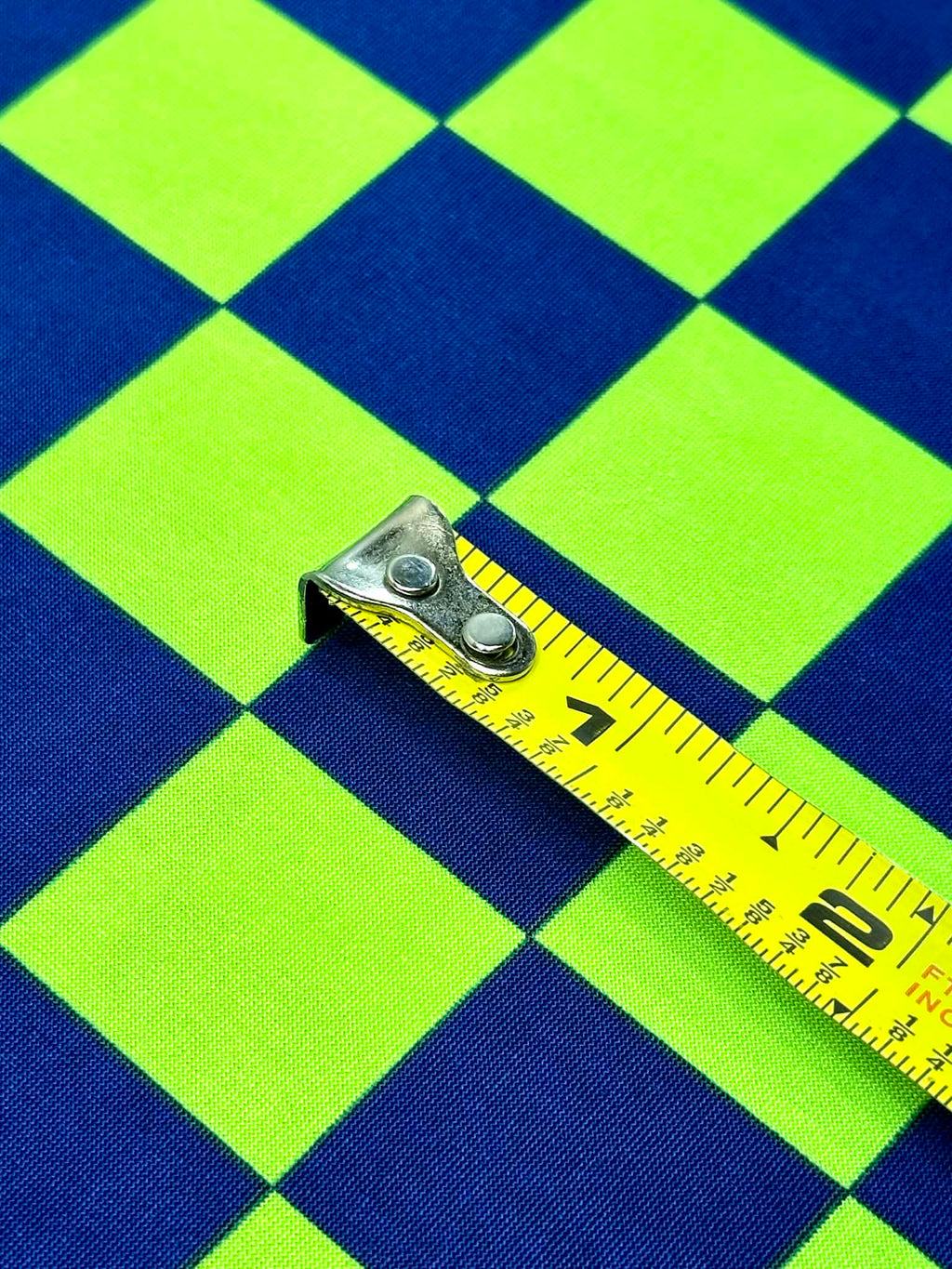 (ITY) NEON GREEN AND NAVY CHECKERED