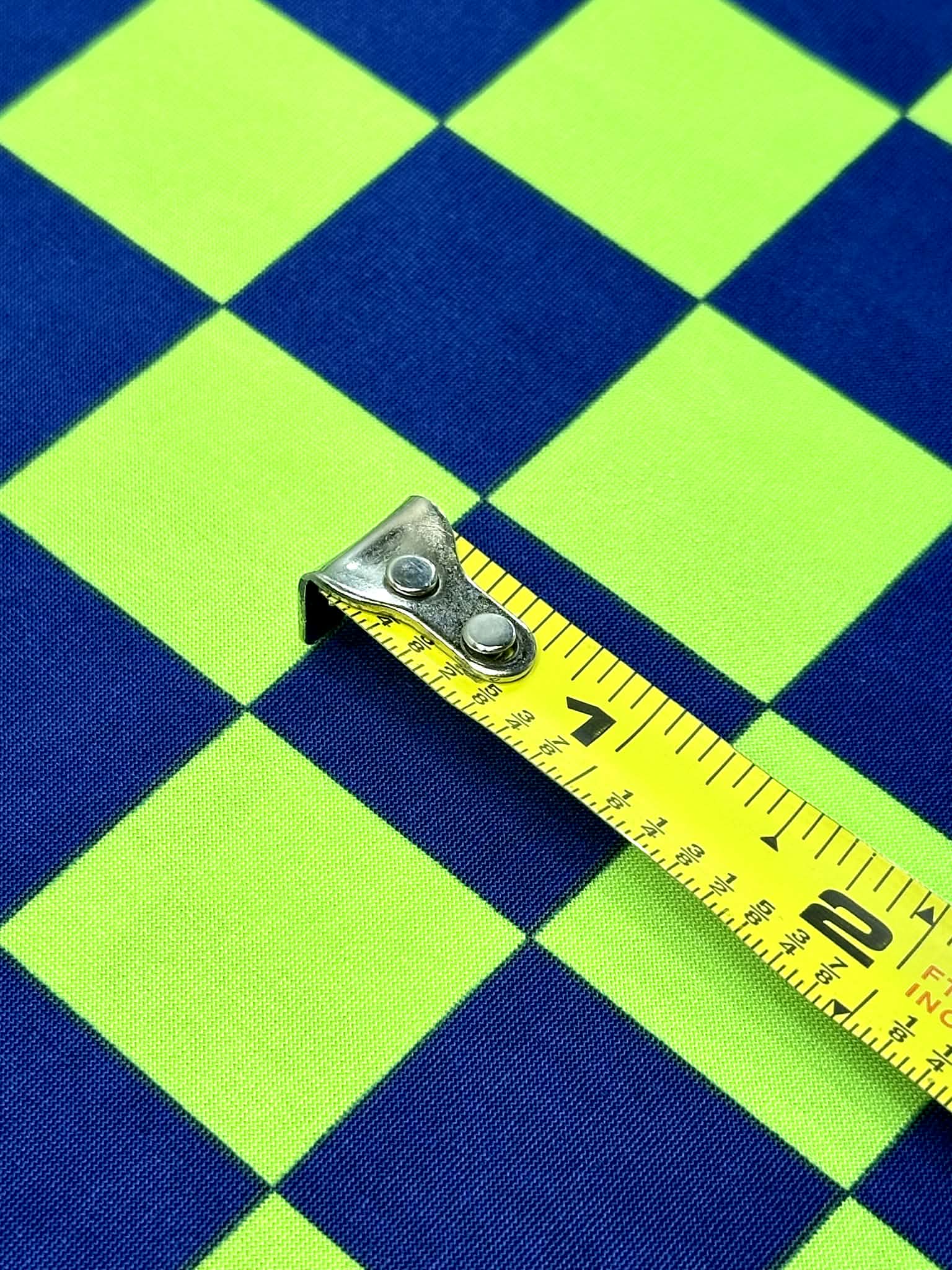 (ITY) NEON GREEN AND NAVY CHECKERED