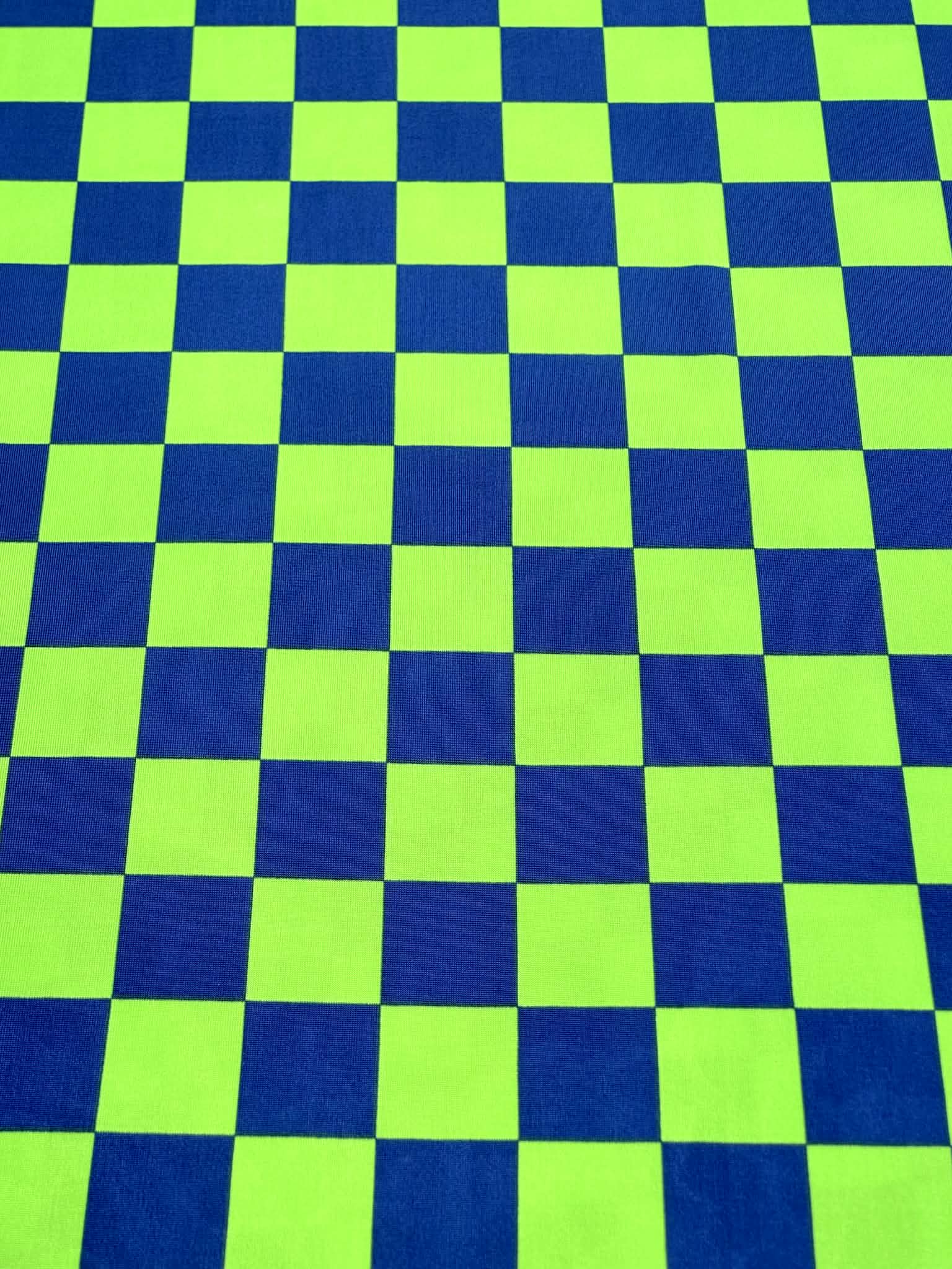 (ITY) NEON GREEN AND NAVY CHECKERED