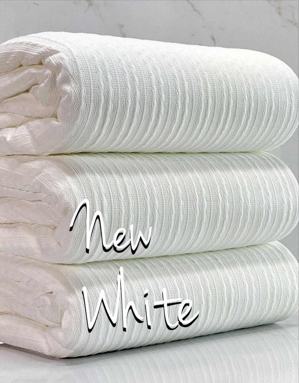 (CABLE KNIT) NEW WHITE